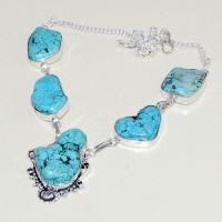 Tqa 267d collier parure sautoir turquoise 35gr tibet achat vente bijou argent 925