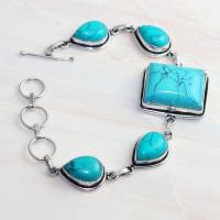 Tqa 269d bracelet 21gr turquoise howlite 15x20mm achat vente bijou ethnique argent 925