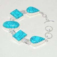 Tqa 270a bracelet 52gr turquoise howlite 15x20mm achat vente bijou ethnique argent 925