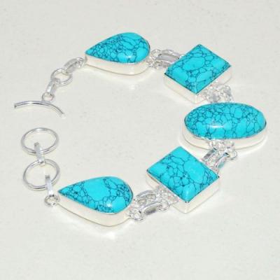 Tqa 270a bracelet 52gr turquoise howlite 15x20mm achat vente bijou ethnique argent 925