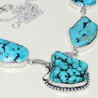 Tqa 275c collier parure sautoir turquoise 37gr tibet achat vente bijou argent 925