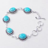 Tqa 278a bracelet 21gr turquoise howlite 8x12mm achat vente bijou ethnique argent 925