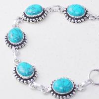 Tqa 278b bracelet 21gr turquoise howlite 8x12mm achat vente bijou ethnique argent 925