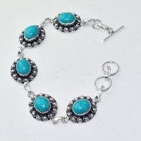 Tqa 279a bracelet 22gr turquoise howlite 8x12mm achat vente bijou ethnique argent 925