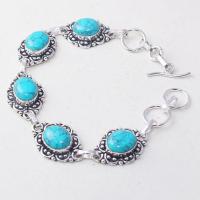 Tqa 280a bracelet 17gr turquoise howlite 8x12mm achat vente bijou ethnique argent 925