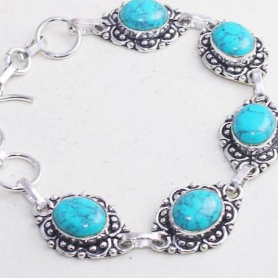 Tqa 280b bracelet 17gr turquoise howlite 8x12mm achat vente bijou ethnique argent 925