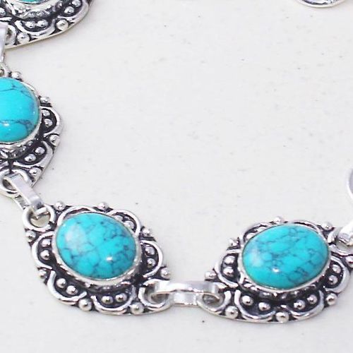 Tqa 280c bracelet 17gr turquoise howlite 8x12mm achat vente bijou ethnique argent 925