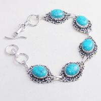 Tqa 280d bracelet 17gr turquoise howlite 8x12mm achat vente bijou ethnique argent 925