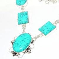 Tqa 283b collier parure sautoir turquoise 33gr tibet achat vente bijou argent 925