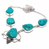 Tqa 288d collier parure sautoir turquoise 30gr tibet achat vente bijou argent 925