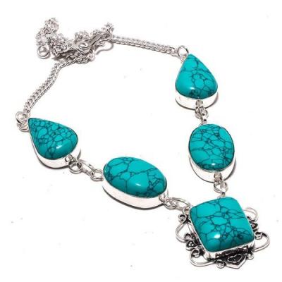 Tqa 292b collier parure sautoir turquoise 30gr tibet achat vente bijou argent 925