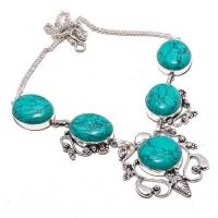 Tqa 295a collier parure sautoir turquoise 38gr tibet achat vente bijou argent 925