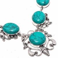 Tqa 295c collier parure sautoir turquoise 38gr tibet achat vente bijou argent 925