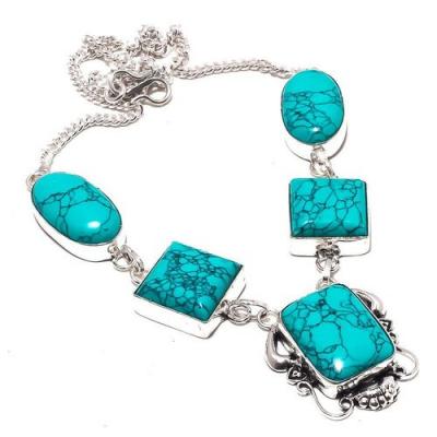 Tqa 296b collier parure sautoir turquoise 30gr tibet achat vente bijou argent 925