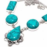 Tqa 297b collier parure sautoir turquoise 37gr tibet achat vente bijou argent 925