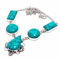 Tqa 297d collier parure sautoir turquoise 37gr tibet achat vente bijou argent 925