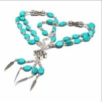 Tqa 324d collier parure sautoir turquoise pendentifs plumes 47gr achat vente bijou argent 925