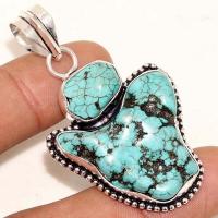 Tqa 324e pendentif pendant 16gr turquoise 30x30mm achat vente bijou argent 925 pierre naturelle