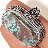 Tqa 325g bague chevagiere turquoise 15gr t60 15x30mm pierre polie achat vente argent 925