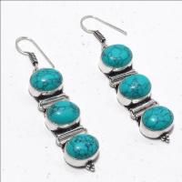 Tqa 329a boucles oreilles 15gr turquoise topaze bleue 10x12mm achat vente bijou argent 925