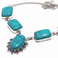 Tqa 336b collier sautoir parure pendant 36gr turquoise 15x20mm achat vente bijou argent 925