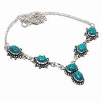 Tqa 338a collier sautoir parure pendant 22gr turquoise 8x12mm achat vente bijou argent 925