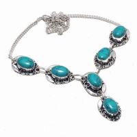 Tqa 340a collier sautoir parure pendant 29gr turquoise 10x15mm achat vente bijou argent 925