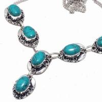 Tqa 340b collier sautoir parure pendant 29gr turquoise 10x15mm achat vente bijou argent 925