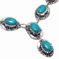 Tqa 340c collier sautoir parure pendant 29gr turquoise 10x15mm achat vente bijou argent 925