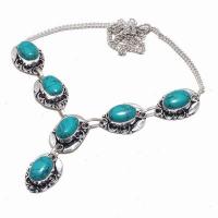 Tqa 340d collier sautoir parure pendant 29gr turquoise 10x15mm achat vente bijou argent 925