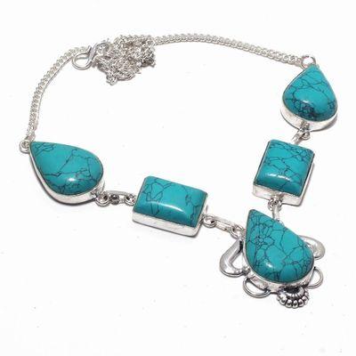 Tqa 341a collier sautoir parure pendant 33gr turquoise 15x20mm achat vente bijou argent 925