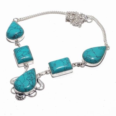 Tqa 341d collier sautoir parure pendant 33gr turquoise 15x20mm achat vente bijou argent 925