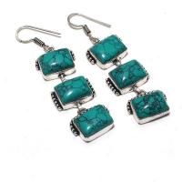 Tqa 358a boucles pendants oreilles turquoise 80mm 19gr achat vente bijou argent 925