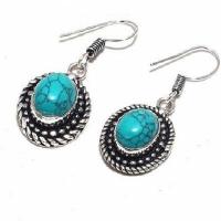 Tqa 362c collier boucles oreilles turquoise 8x10mm 36gr achat vente bijou argent 925