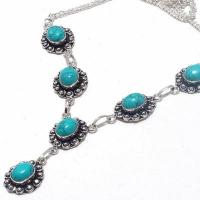 Tqa 364b collier parure sautoir turquoise 8x10mm 27gr achat vente bijou argent 925