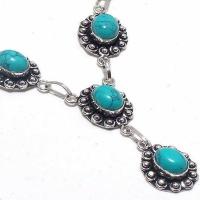 Tqa 364c collier parure sautoir turquoise 8x10mm 27gr achat vente bijou argent 925