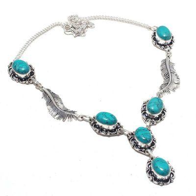 Tqa 366b collier parure sautoir turquoise 15x10mm 34gr achat vente bijou argent 925