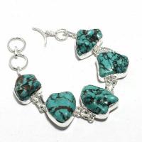 Tqa 416b bracelet 27gr turquoise howlite 15x20mm achat vente bijou ethnique argent 925 1