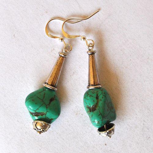 Tqa 784 boucles oreilles egyptienne orientales turquoisei 60mm 8gr argent925 3