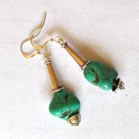 Tqa 784 boucles oreilles egyptienne orientales turquoisei 60mm 8gr argent925 5 