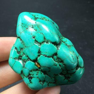 Tqp 112a turquoise polie verte tibet tibetaine 57gr 51x32x27mm pierre gemme lithotherapie reiki