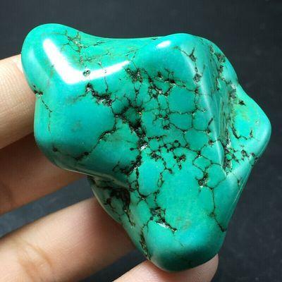 Tqp 112a turquoise polie verte tibet tibetaine 57gr 51x32x27mm pierre gemme lithotherapie reiki