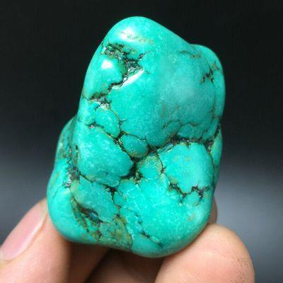 Tqp 114a turquoise polie verte tibet tibetaine 55gr 42x31x30mm pierre gemme lithotherapie reiki
