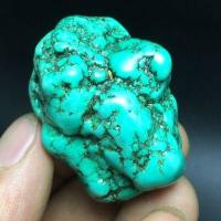 Tqp 118e turquoise polie verte tibet tibetaine 62gr 46x39x37mm pierre gemme lithotherapie reiki