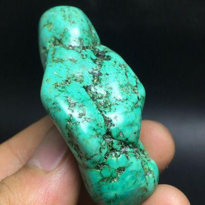 Tqp 120d turquoise polie verte tibet tibetaine 58gr 61x32x23mm pierre gemme lithotherapie reiki