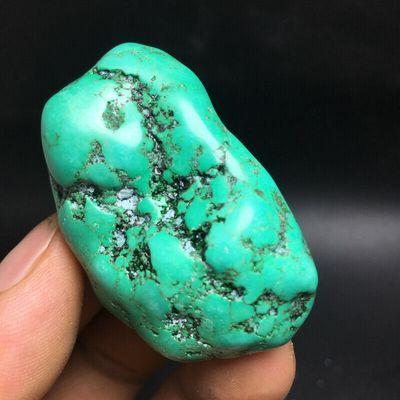 Tqp 122a turquoise polie verte tibet tibetaine 61gr 52x32x28mm pierre gemme lithotherapie reiki