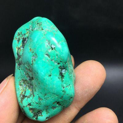 Tqp 122a turquoise polie verte tibet tibetaine 61gr 52x32x28mm pierre gemme lithotherapie reiki