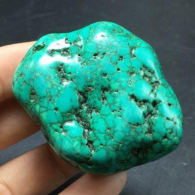 Tqp 123b turquoise polie verte tibet tibetaine 58gr 40x38x23mm pierre gemme lithotherapie reiki