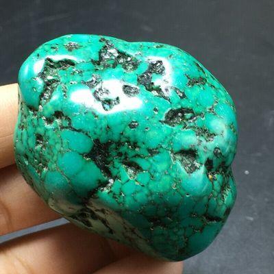 Tqp 123b turquoise polie verte tibet tibetaine 58gr 40x38x23mm pierre gemme lithotherapie reiki