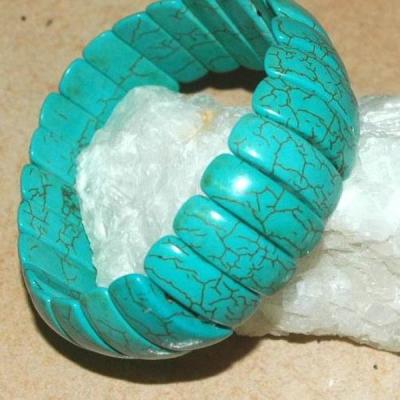 Tqr 009a bracelet turquoise woolite bijou ethnique achat vente